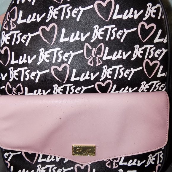 Betsey Johnson Luv Betsey Pink/Black Backpack NEW main image 4